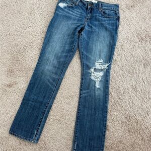 Abercrombie Fitch Women’s Straight Leg Distressed Blue Jeans size 4S/W27 L31